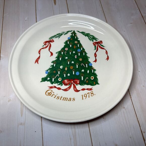 Vtg Carrigaline Pottery Christmas Tree Cookie Plate RETIRED 70s Cork Ireland 7” - Picture 5 of 9